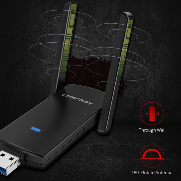 COMFAST CF-924AC V2 1200Mbps Dual Frequency Gigabit USB Computer WIFI Receiver High Power Wireless Network Card COMFAST CF-924AC V2 1200Mbps Dual Frequency Gigabit USB Computer WIFI Receiver High Power Wireless Network Card